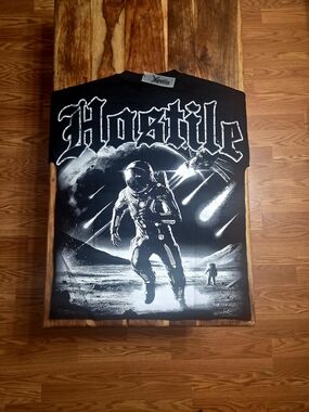 X-Hostile Men's Black Graphic Astronaut Tee